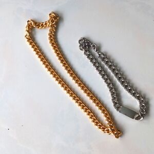 Vintage 1990's silver and gold chains